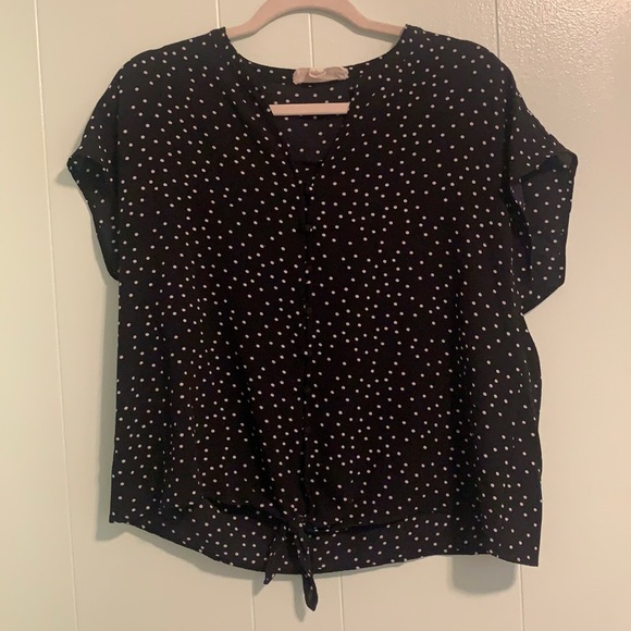 Hippie Rose Tops - Women’s Short Sleeve Polka Dot Blouse